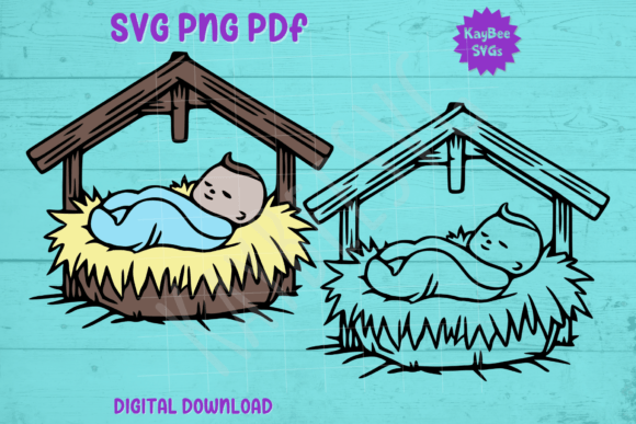 Baby Jesus SVG PNG PDF Cut Files for Graphics & Crafts