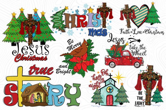 Christian and Christmas Bundle SVG PNG for Crafts Graphics