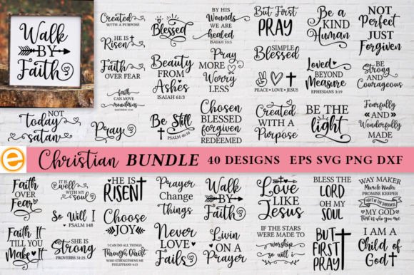 Christian Bible Verse Jesus Svg Bundle: Graphics for Crafts