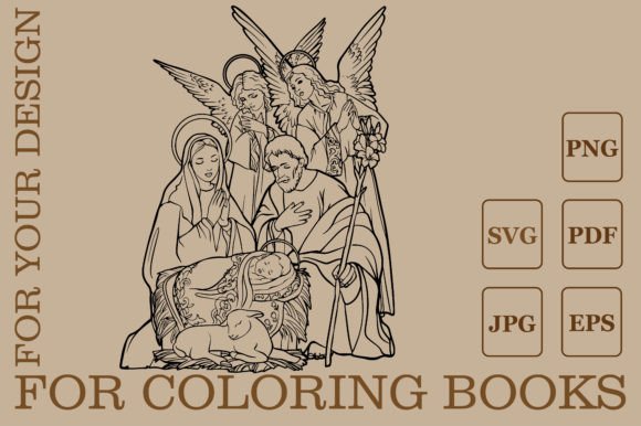 Christmas Christian Nativity Scene Jesus Graphics & Coloring Pages Amp
