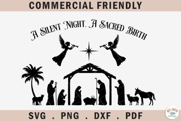 Christmas Nativity SVG Graphics for Faith-Based Crafts