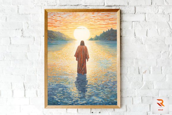 Jesus Christ Walking on Water Graphics & Illustrations