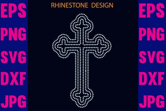 Jesus Cross Rhinestone Design: Graphics for Faith Crafts