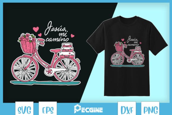 Jesus Mi Camino Floral Bike SVG for Graphics & Crafts