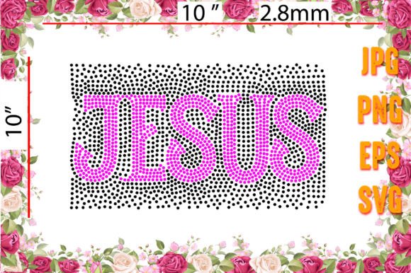 Jesus Rhinestone Template: Graphics & Print Templates