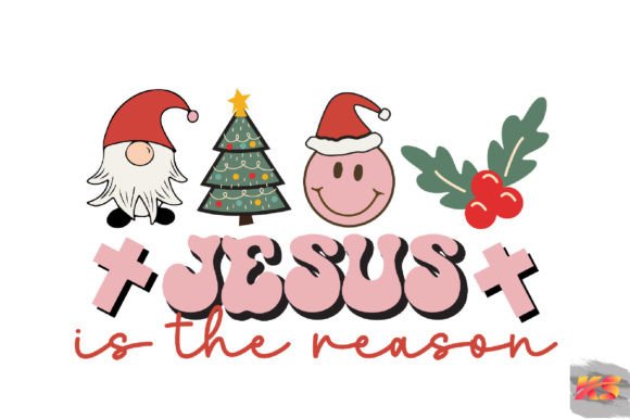 Retro Jesus is the Reason: Graphics & Crafts Asset