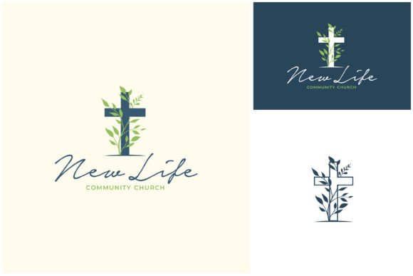 Vines Plant Christian Cross Logo: Graphics Review